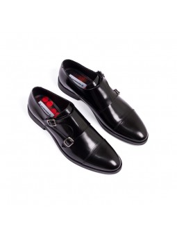 ZAPATOS FORMALES CON HEBILLAS PARA CABALLERO 100%CUERO NATURAL PULIDO