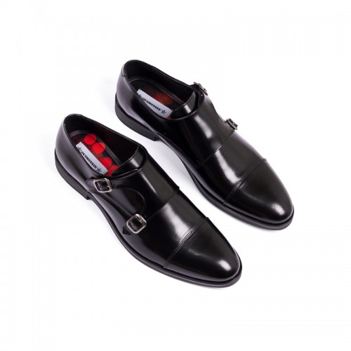 ZAPATOS FORMALES CON HEBILLAS PARA CABALLERO 100%CUERO NATURAL PULIDO