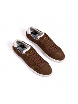 Tenis en cuero gamuza -...