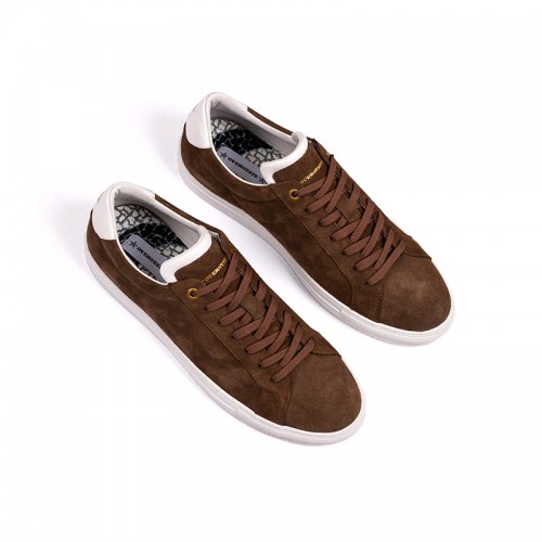 Tenis en cuero gamuza -...